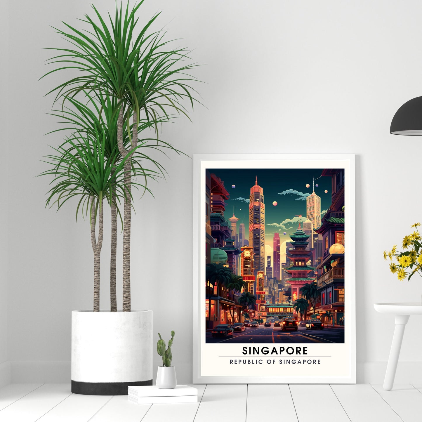 Impression Singapour | Poster de voyage Singapour la nuit