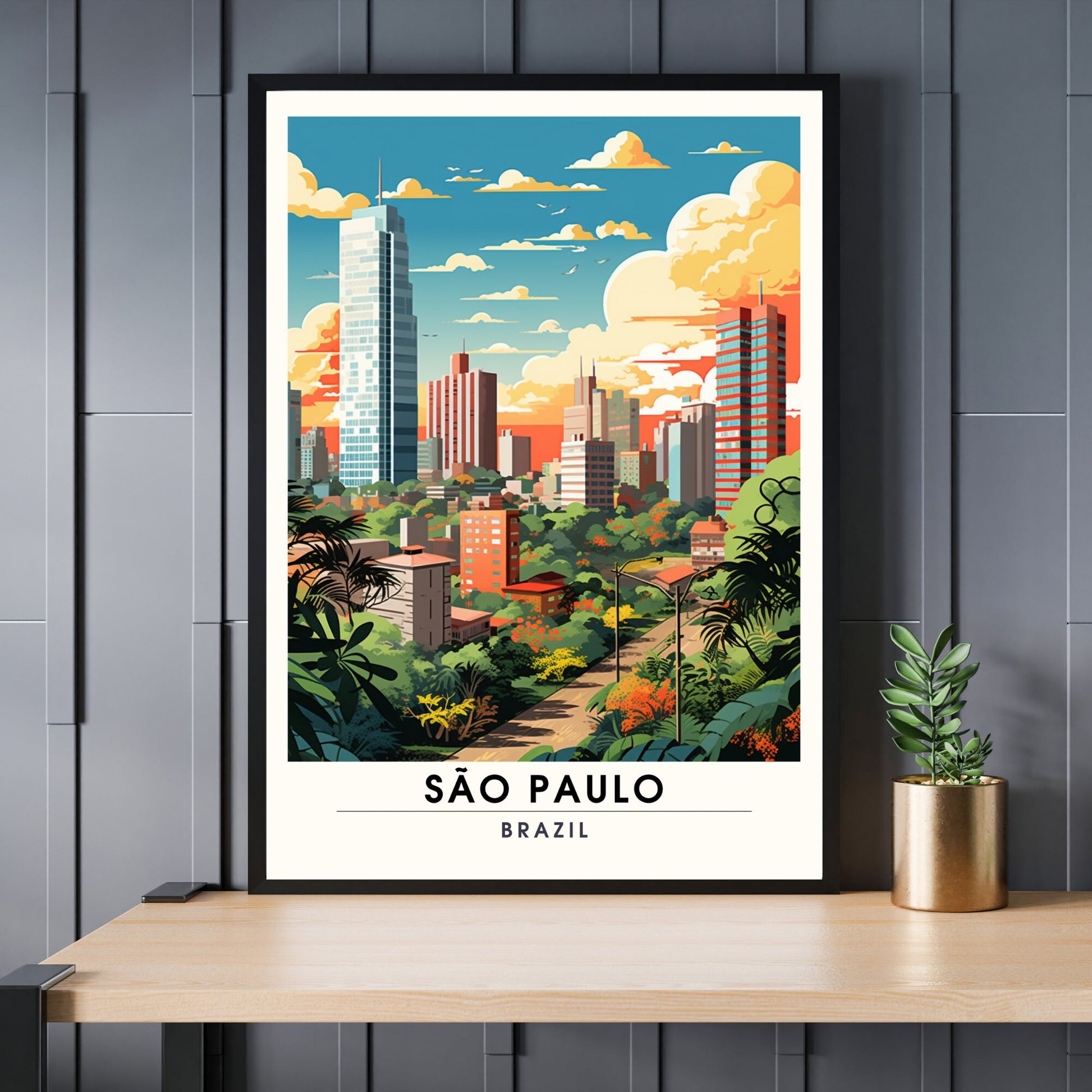 São Paulo, Brésil | Poster de voyage São Paulo