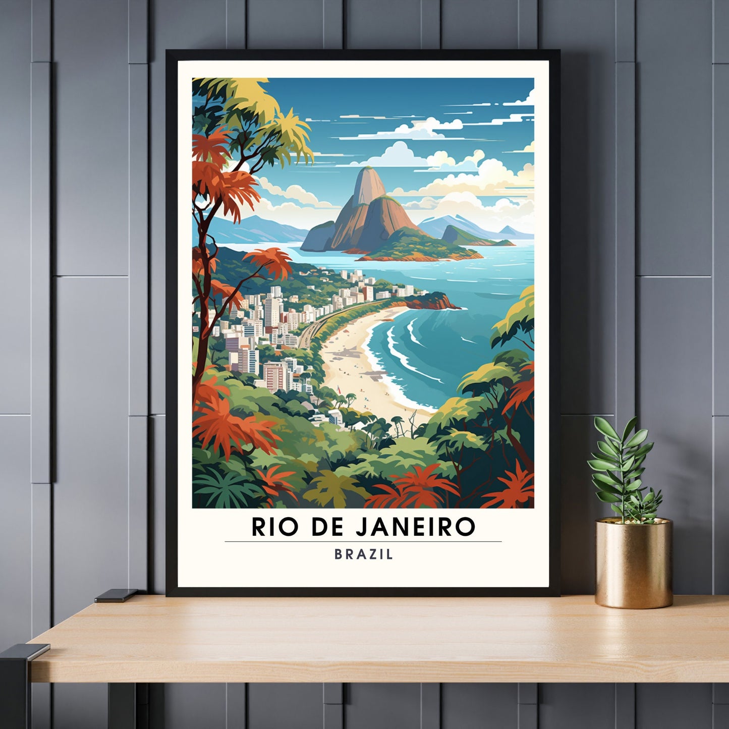 Impression Rio de Janeiro, Brésil | Poster de voyage Rio de Janeiro