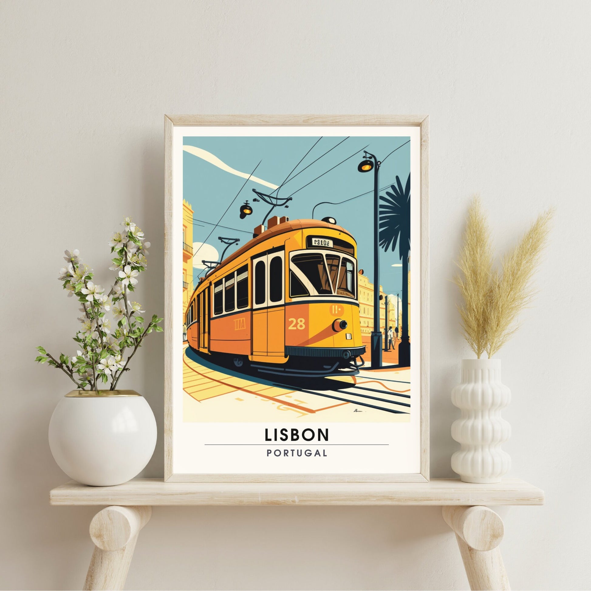 Impression Lisbonne, Portugal, Poster de voyage Lisbonne, Tramway 28