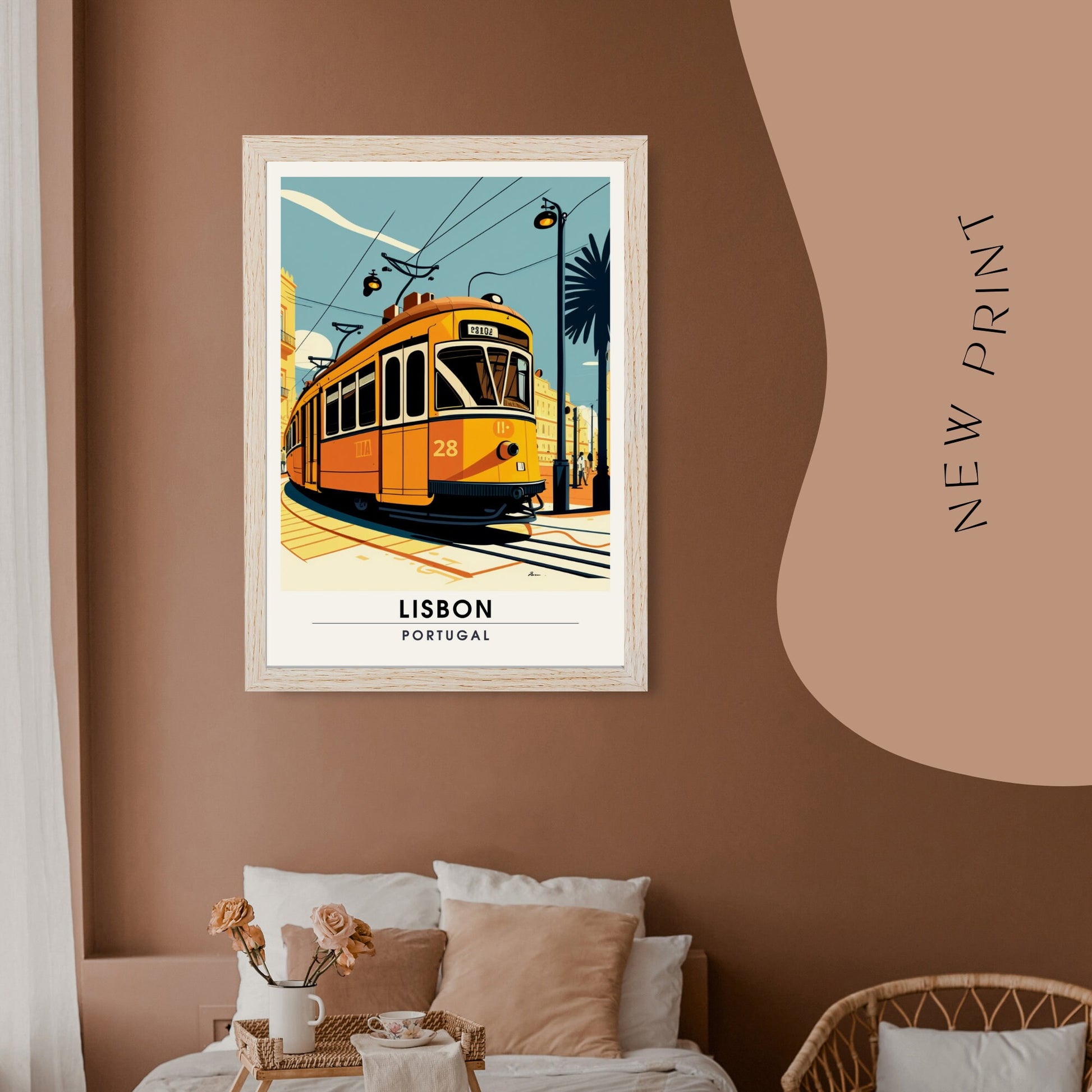 Impression Lisbonne, Portugal, Poster de voyage Lisbonne, Tramway 28