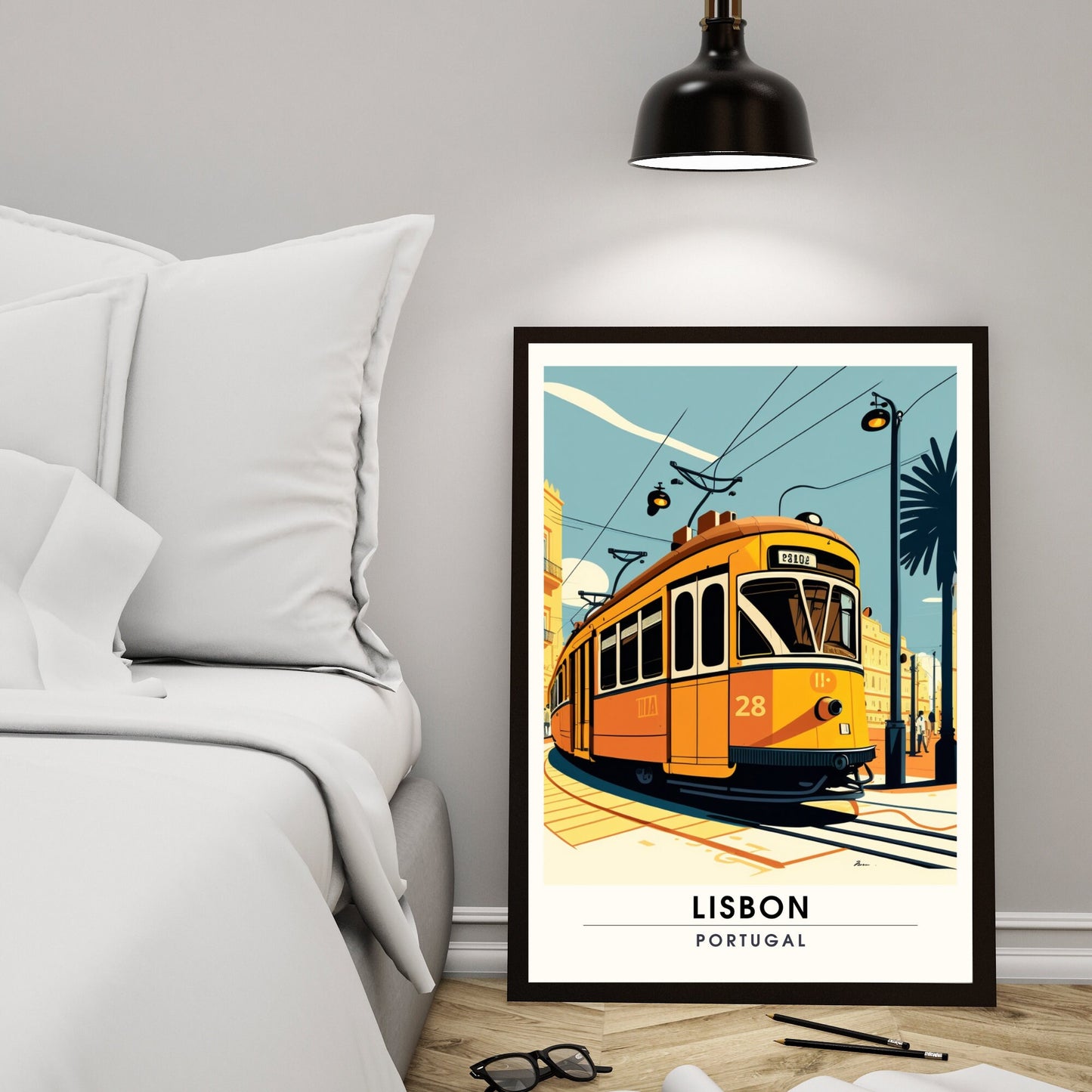 Impression Lisbonne, Portugal, Poster de voyage Lisbonne, Tramway 28