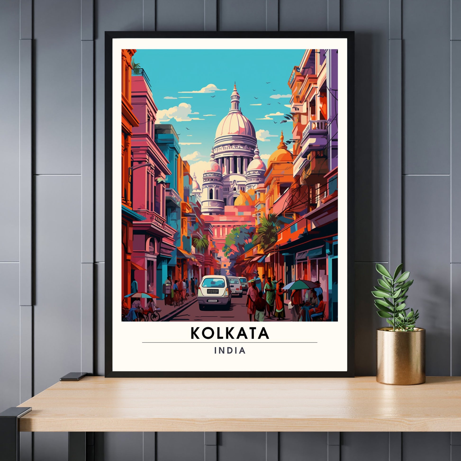 Impression Calcutta, Inde | Poster de voyage Calcutta