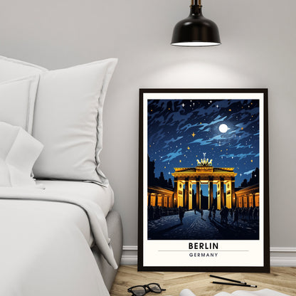 Impression Berlin | Poster de voyage Berlin, Allemagne | vue sur la Porte de Brandebourg