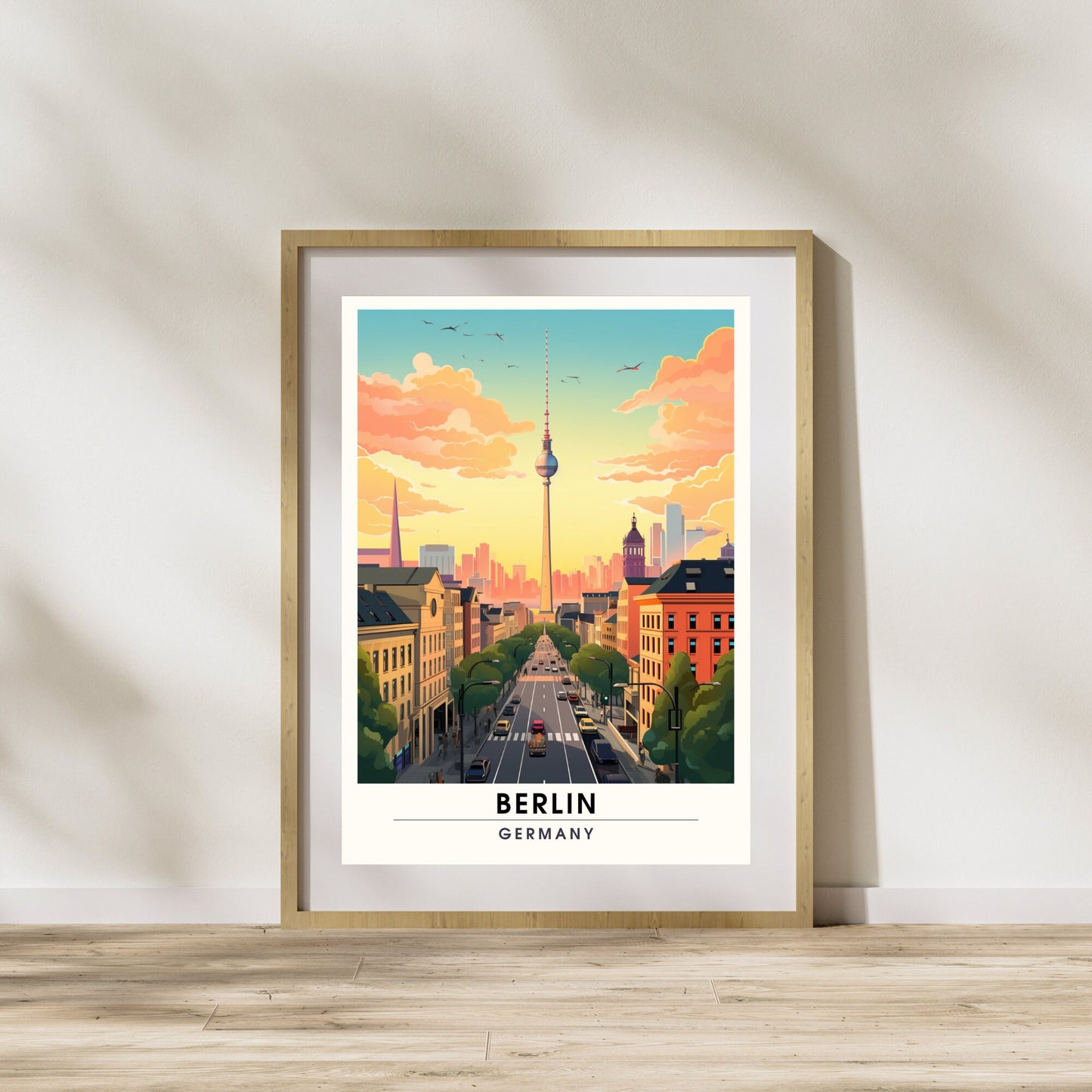 Impression Berlin | Poster de voyage Berlin, Allemagne | vue sur Fernsehturm de Berlin