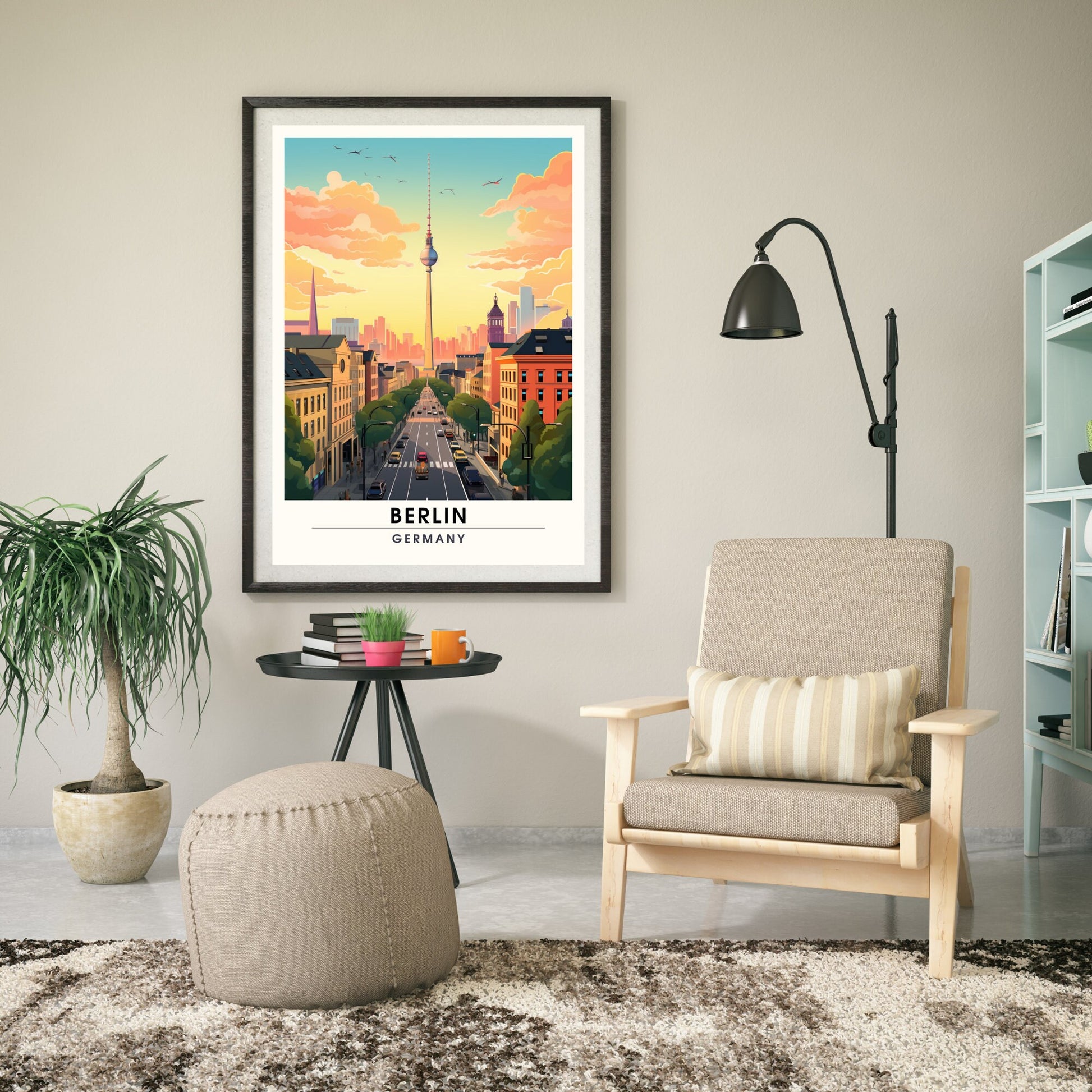 Impression Berlin | Poster de voyage Berlin, Allemagne | vue sur Fernsehturm de Berlin