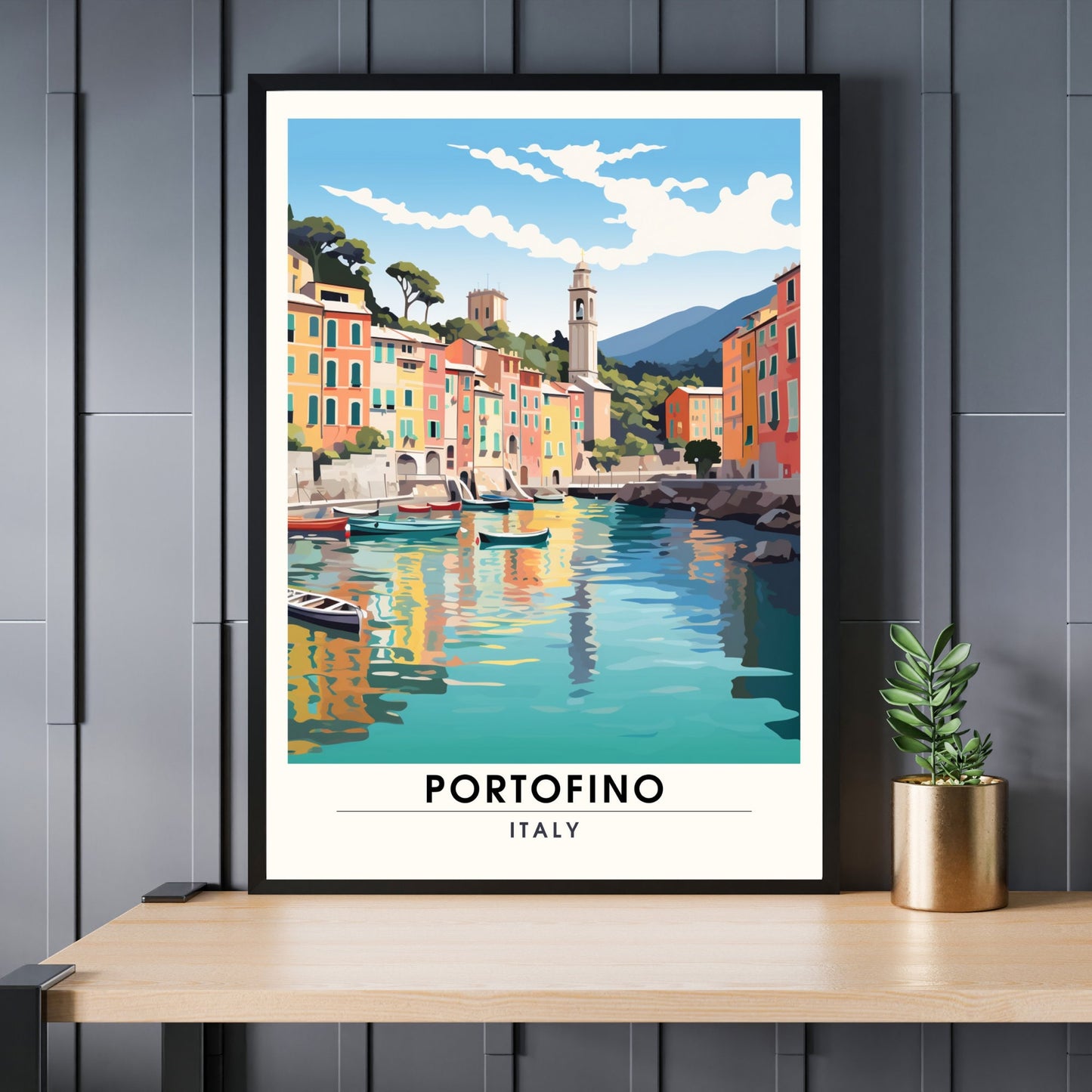 Impression Portofino | pster de voyage Portofino, Italie