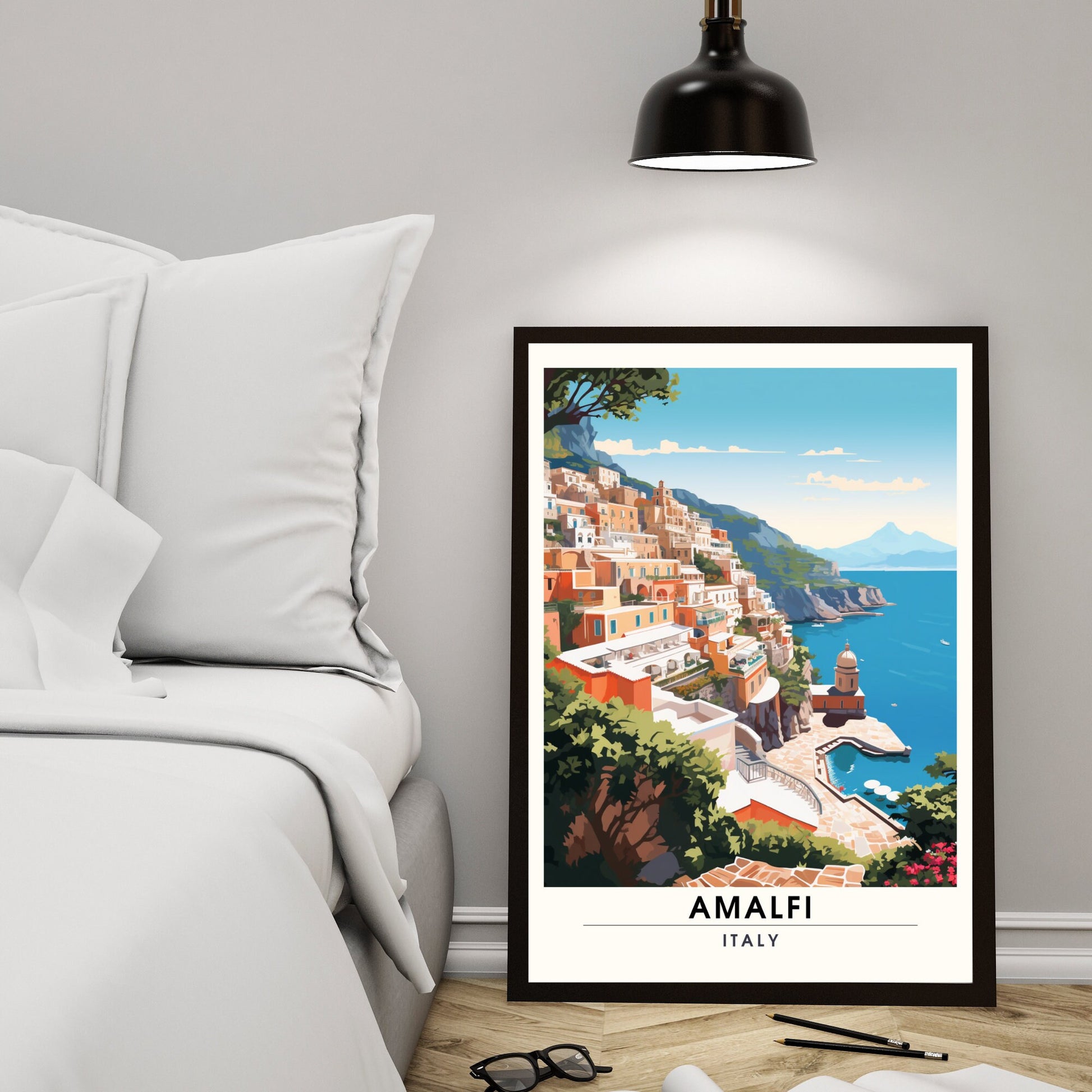 Impression Amalfi | Poster de voyage Amalfi | impression Côte amalfitaine