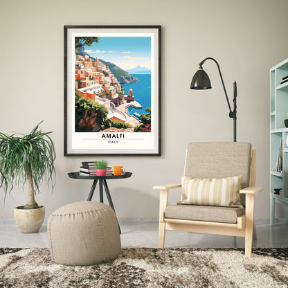 Impression Amalfi | Poster de voyage Amalfi | impression Côte amalfitaine