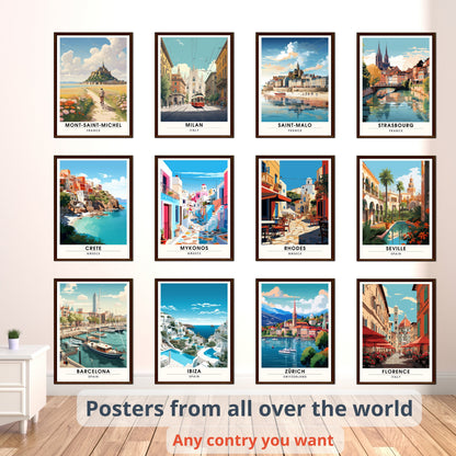 Travel prints | any 3 travel prints | set of 3 travel prints | Unique gift | travel posters | customised travel poster | Money saving