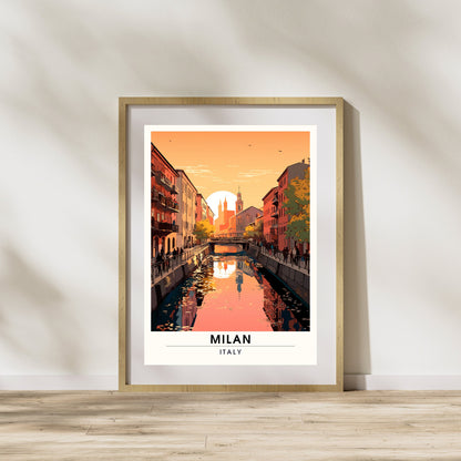 Impression Milan | Poster de voyage Milan | Navigli Milan