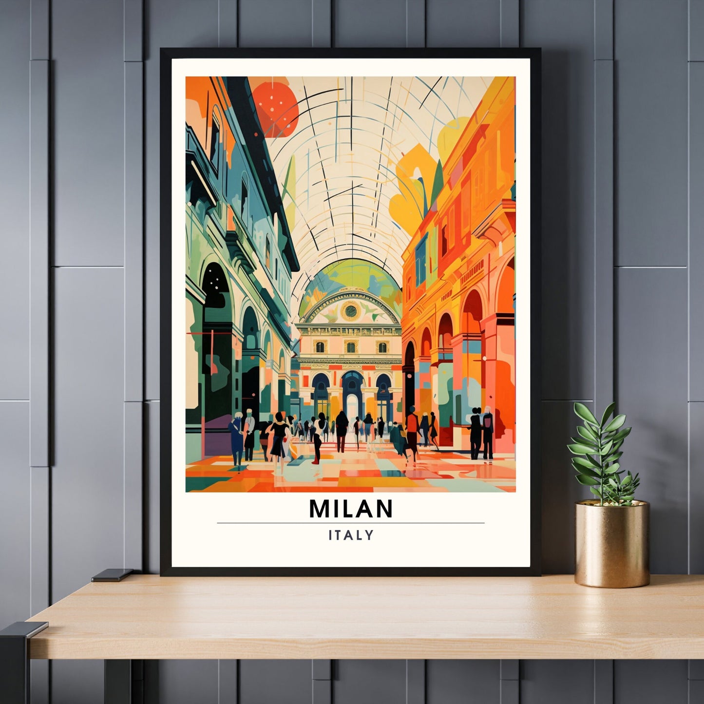 Impression Milan | Poster de voyage Milan | Galleria Vittorio Emanuele II