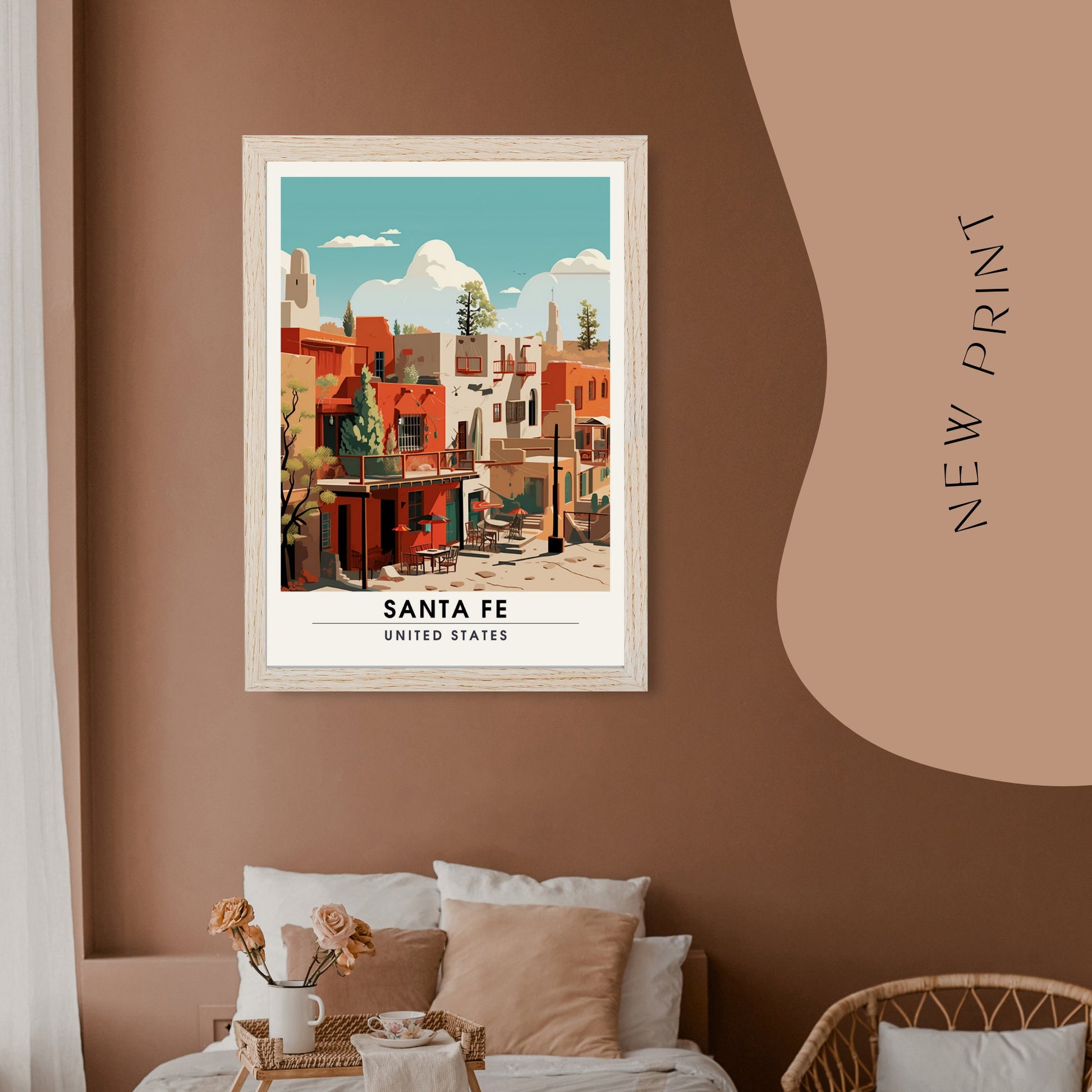 Impression Santa Fe | Impression de voyage Santa Fe | Poster Nouveau Mexique