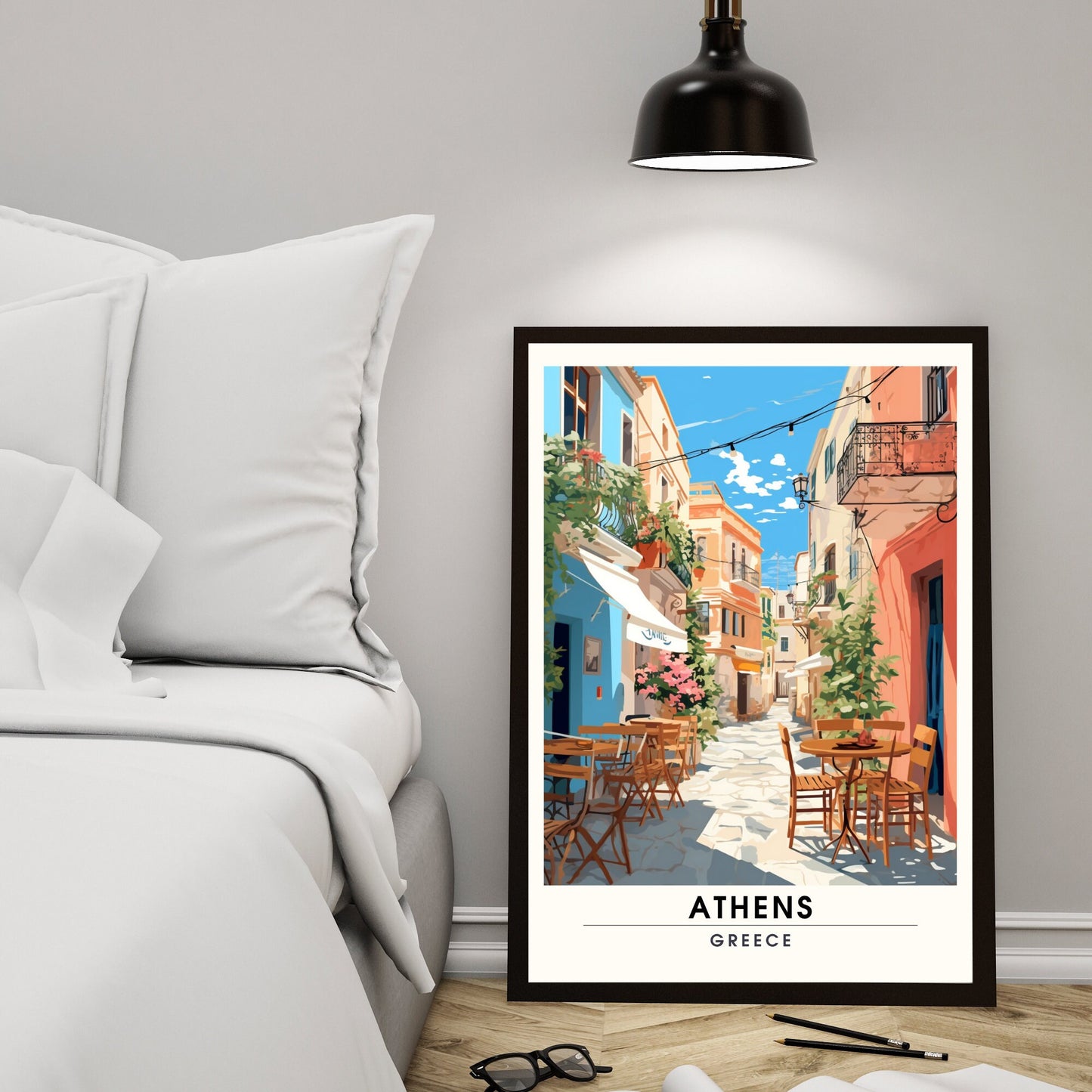 Impression Athènes | Poster de voyage Athènes, Grèce