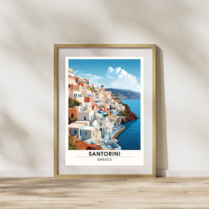 Impression Santorin, Grèce | Affiche de voyage Santorin | Affiche Grèce