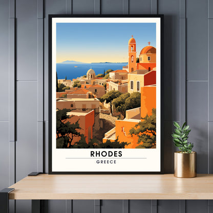 Impression Rhodes | Affiche de voyage Rhodes | Affiche de voyage Grèce