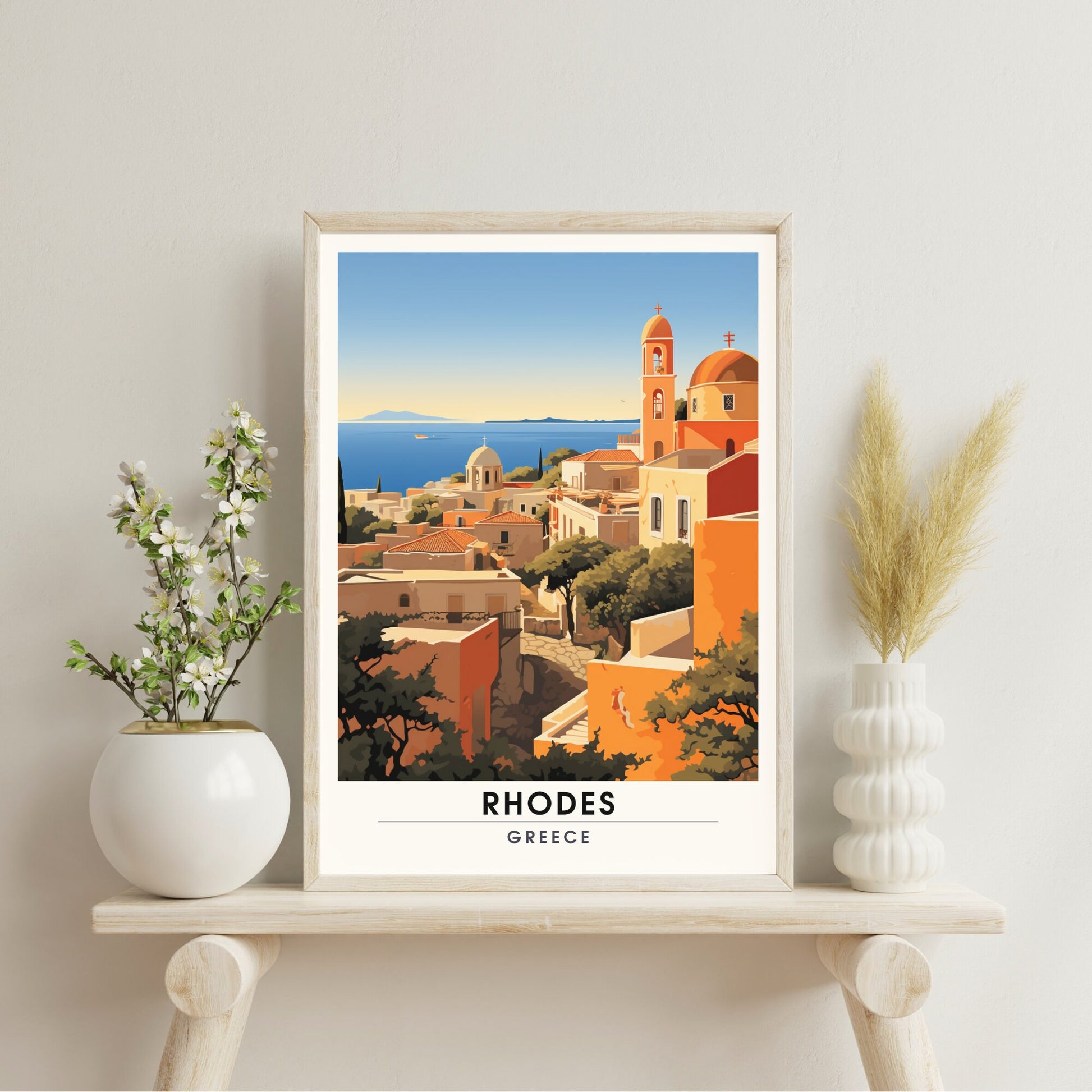 Impression Rhodes | Affiche de voyage Rhodes | Affiche de voyage Grèce