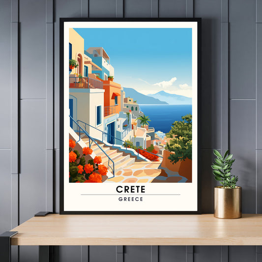 Impression Crète | Impression de voyage Crète | Affiche de voyage Grèce