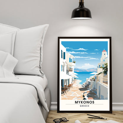 Impression Mykonos | Impression de voyage Mykonos | Poster Grèce