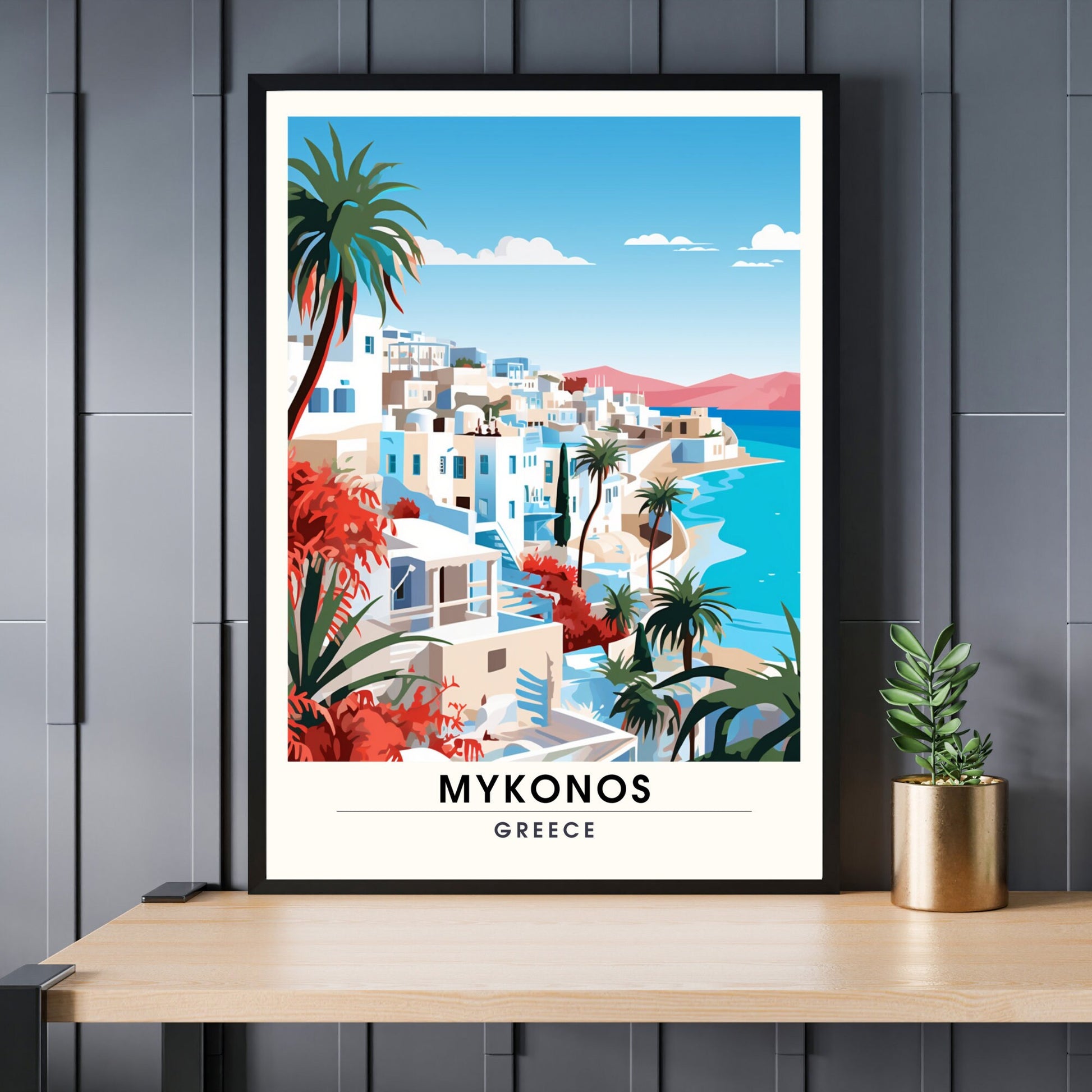 Impression Mykonos | Poster de voyage Mykonos | Grèce