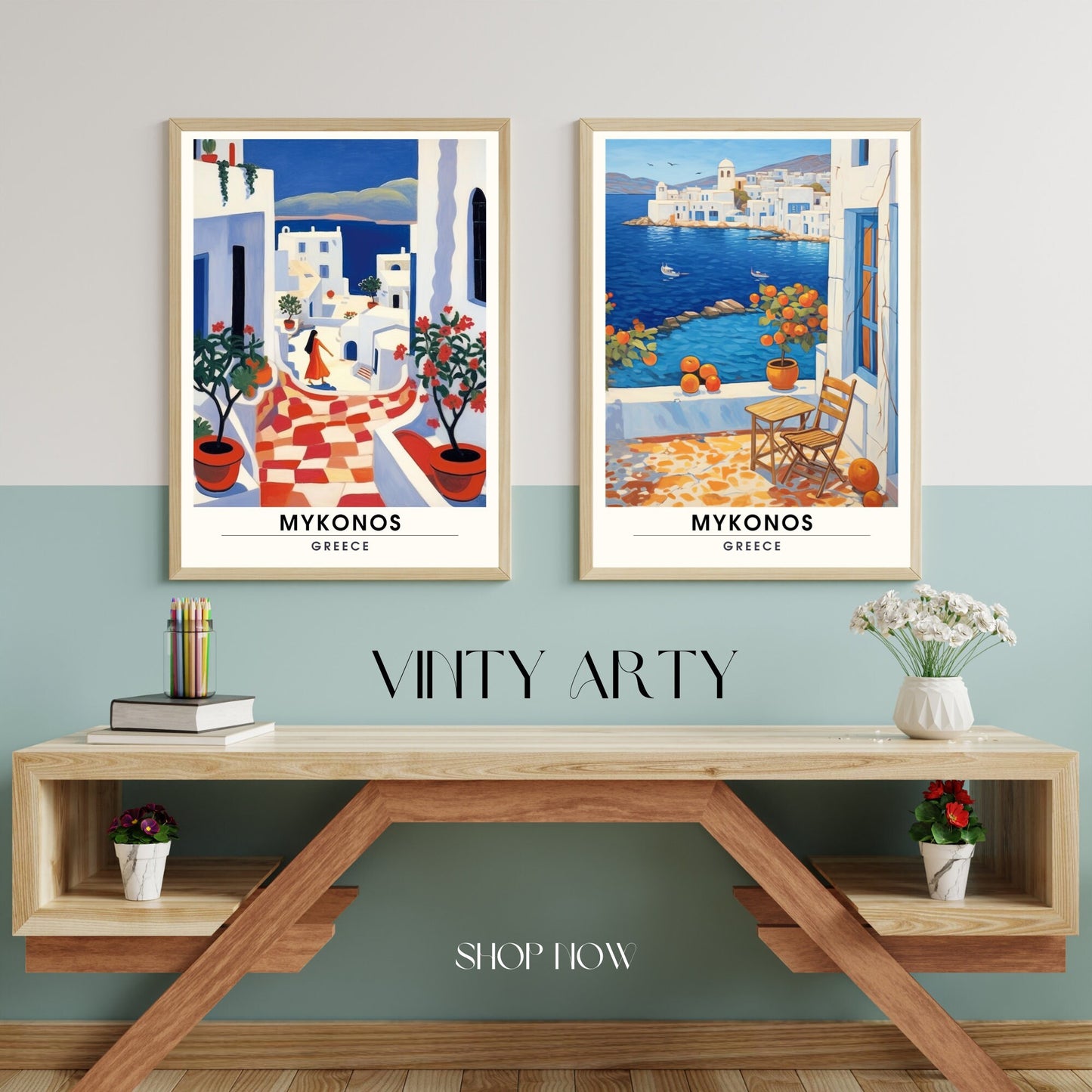 Affiche Mykonos | Poster de voyage Mykonos, Grèce