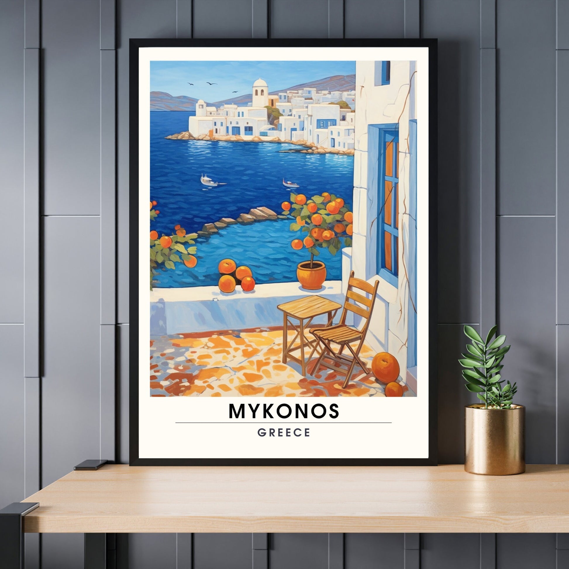 Affiche Mykonos | Poster de voyage Mykonos, Grèce