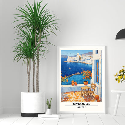 Affiche Mykonos | Poster de voyage Mykonos, Grèce