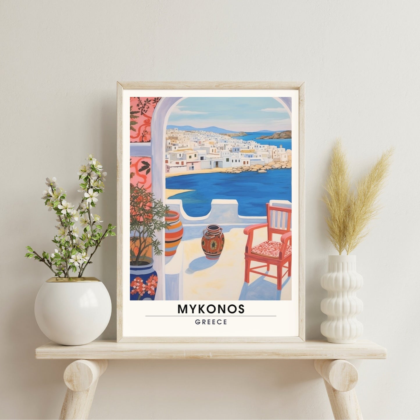 Affiche Mykonos | Poster de voyage Mykonos, Grèce