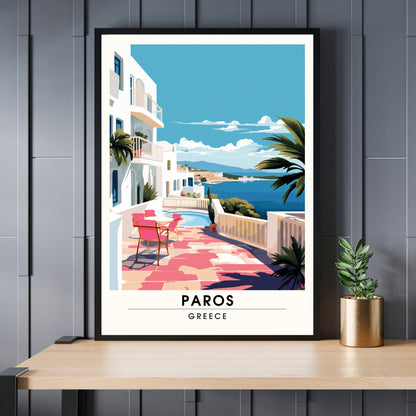 Impression Paros | Poster de voyage Paros, Grèce