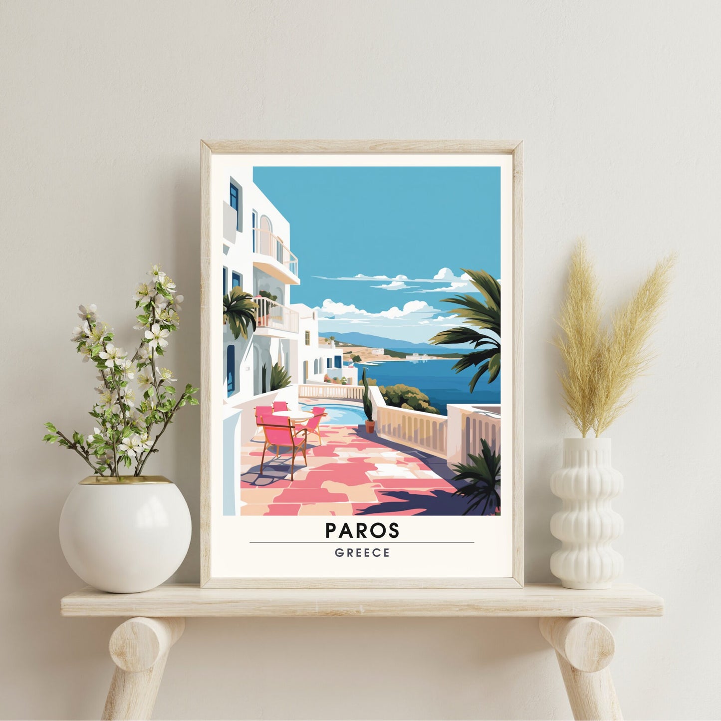 Impression Paros | Poster de voyage Paros, Grèce