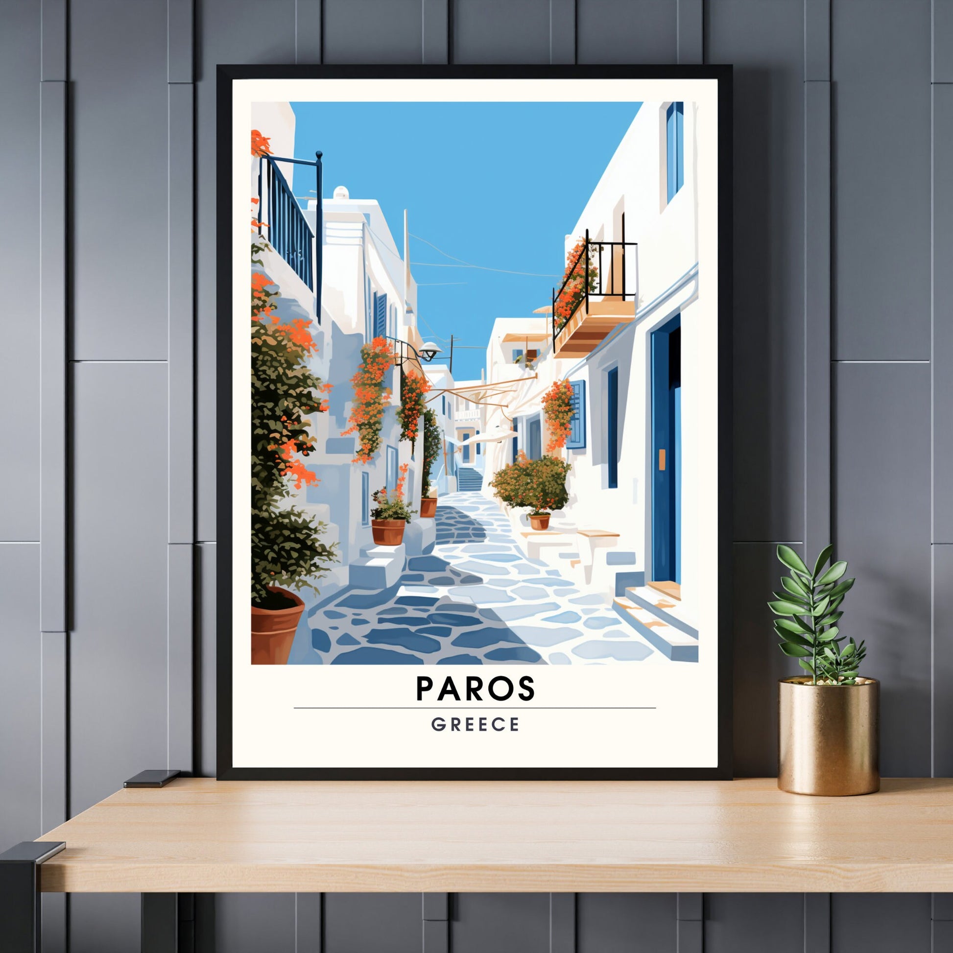 Impression Paros | Poster de voyage Paros, Grèce