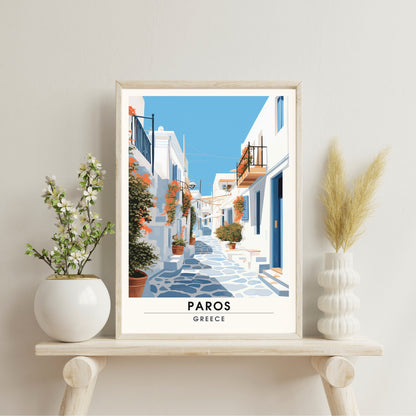 Impression Paros | Poster de voyage Paros, Grèce