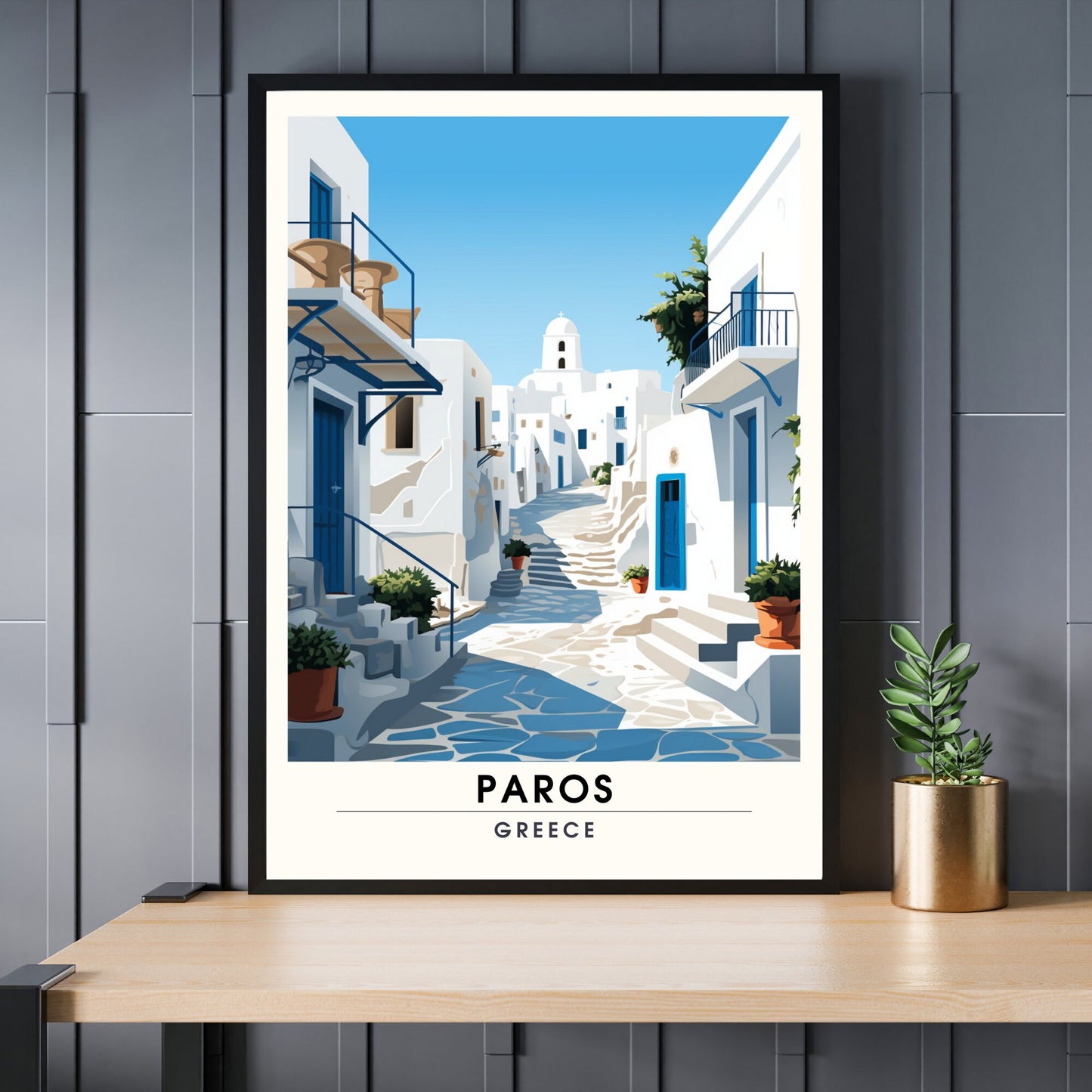 Impression Paros | Poster de voyage Paros, Grèce