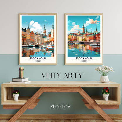 Impression Stockholm | Poster de voyage Stockholm, Suède