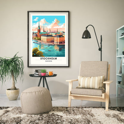 Impression Stockholm | impression de voyage Stockholm | Affiche de voyage Suède