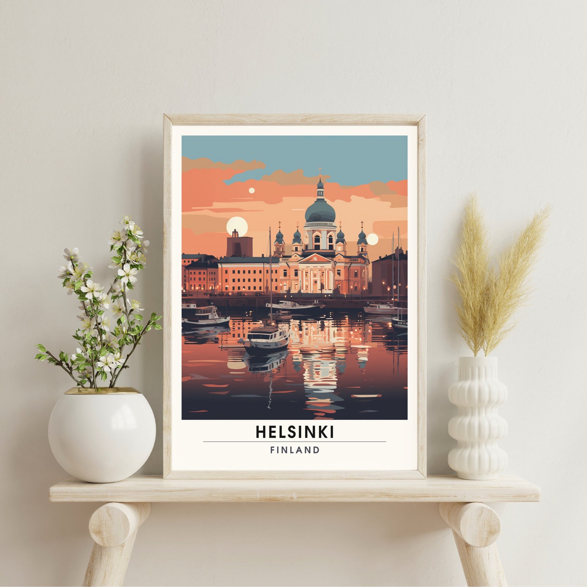 Impression Helsinki | Affiche de Voyage Helsinki au coucher de soleil