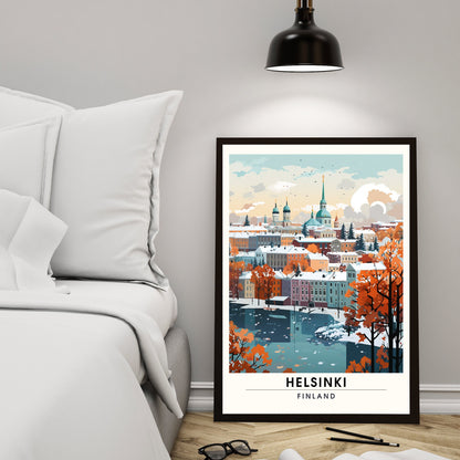 Impression Helsinki | Affiche de Voyage Helsinki en Hiver, Finlande