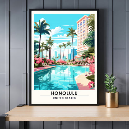 Impression Honolulu | Impression de voyage Honolulu | Poster Hawaï