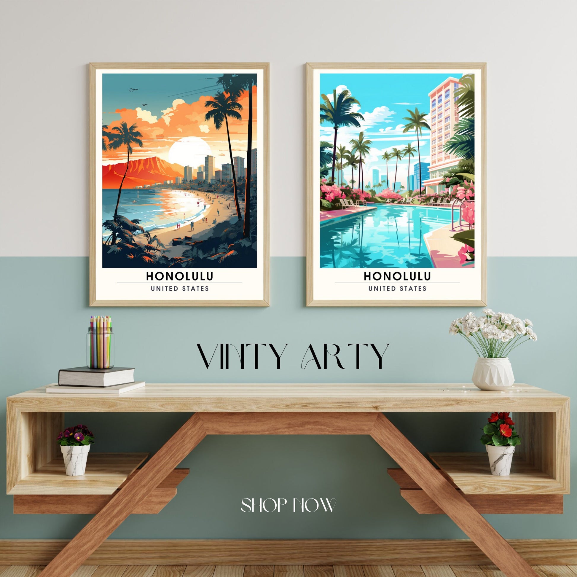 Impression Honolulu | Impression de voyage Honolulu | Poster Hawaï