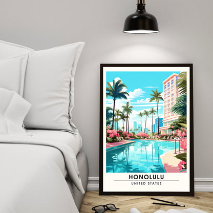 Impression Honolulu | Impression de voyage Honolulu | Poster Hawaï