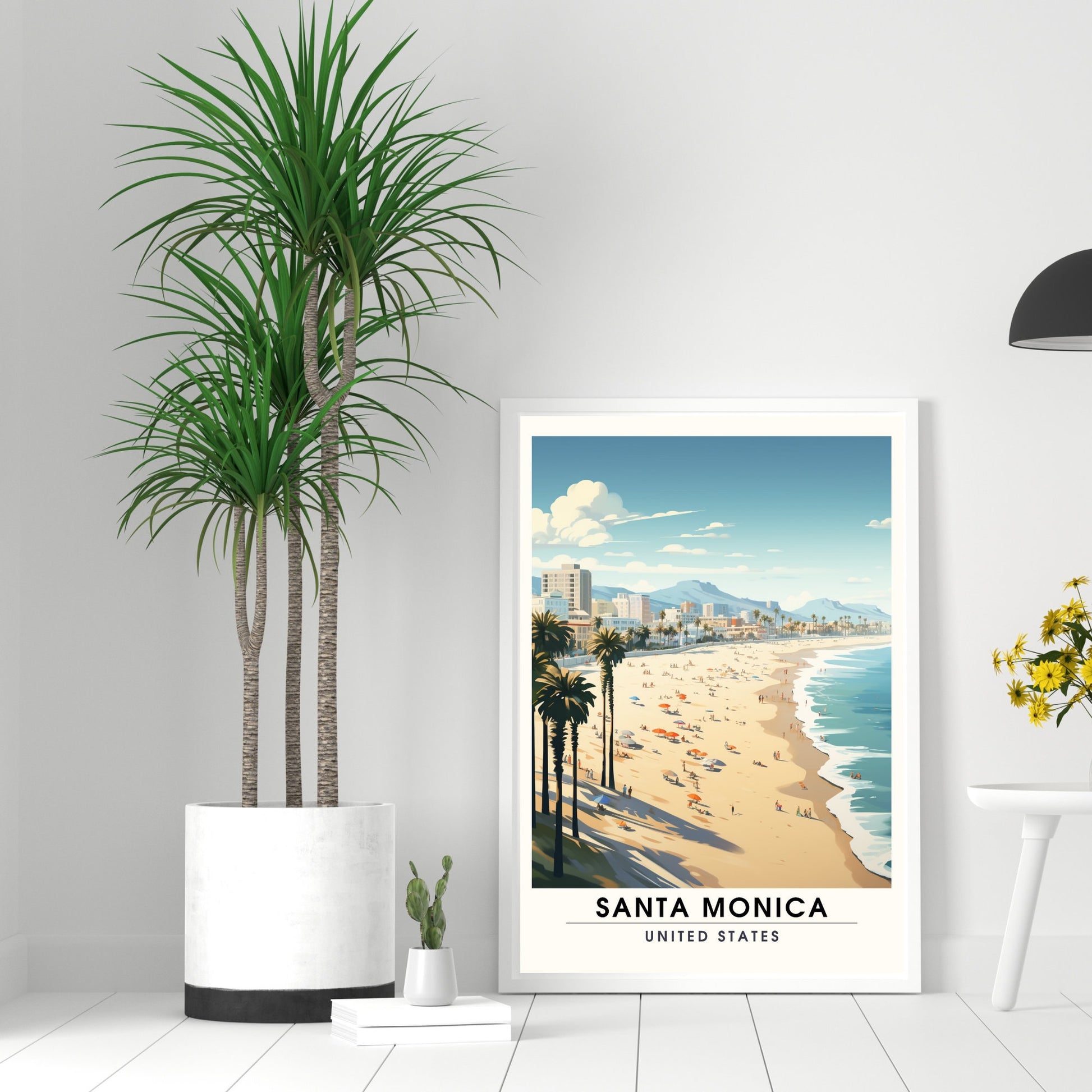 Impression Santa Monica Beach | Impression de voyage Santa Monica Beach | poster cote est