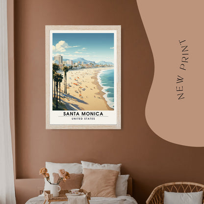 Impression Santa Monica Beach | Impression de voyage Santa Monica Beach | poster cote est