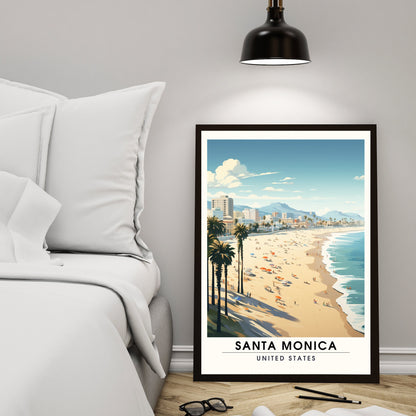 Impression Santa Monica Beach | Impression de voyage Santa Monica Beach | poster cote est