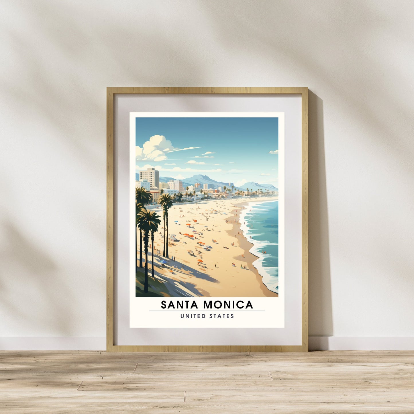 Impression Santa Monica Beach | Impression de voyage Santa Monica Beach | poster cote est