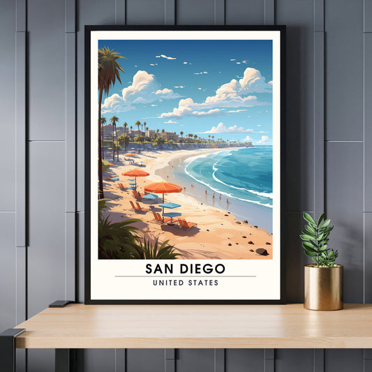 Impression Plage de San Diego | Capturer l'Essence de la Beauté Côtière de San Diego