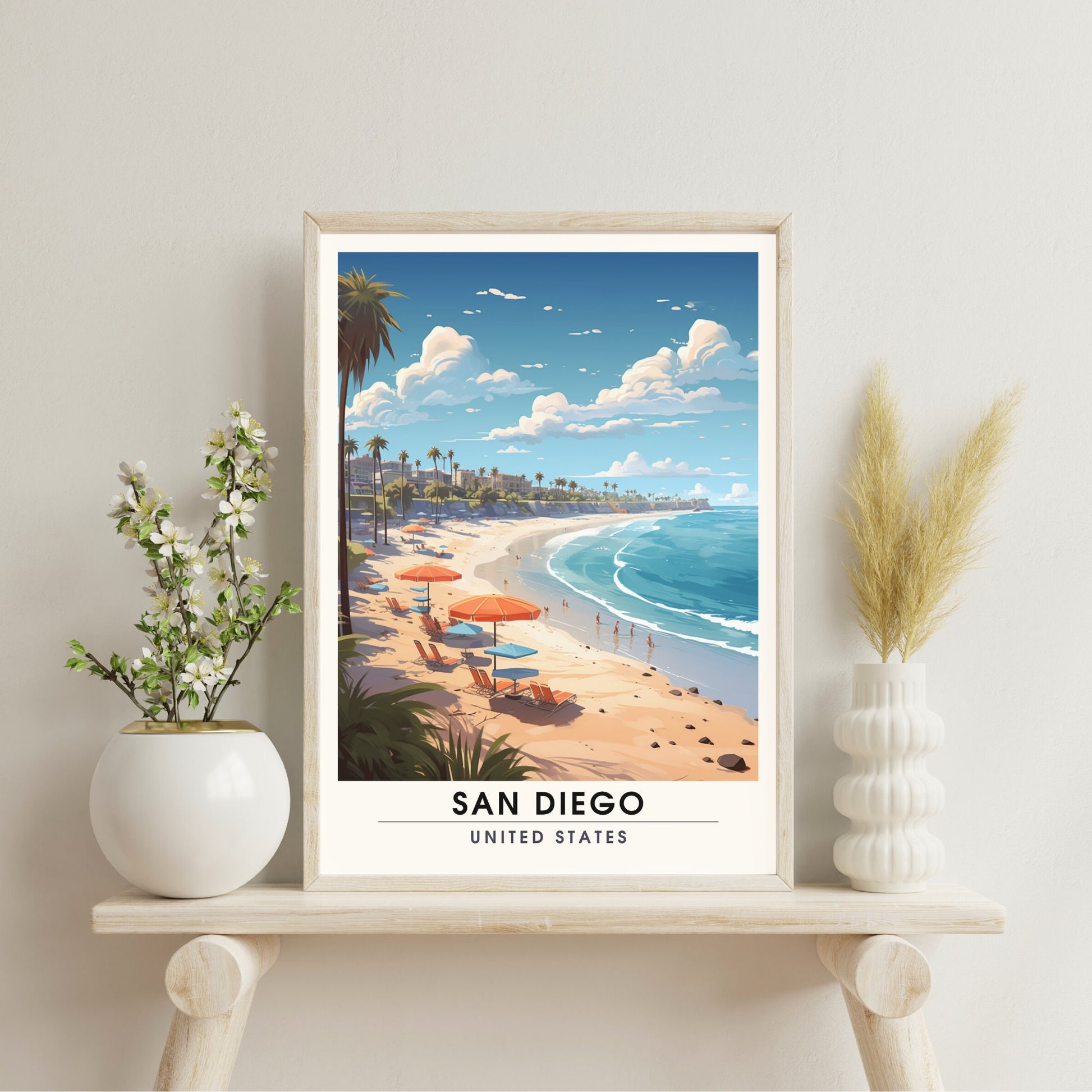 Impression Plage de San Diego | Capturer l'Essence de la Beauté Côtière de San Diego