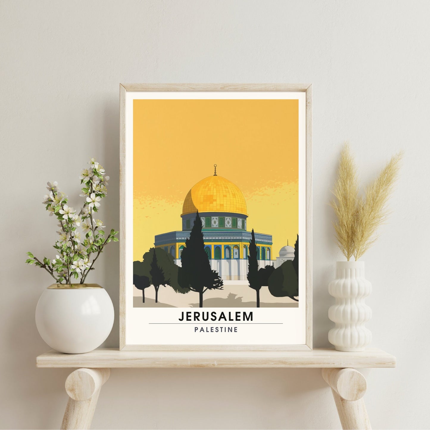 Impression Jérusalem | Impression de voyage Mosquée al-Aqsa | Affiche Mosquée al-Aqsa