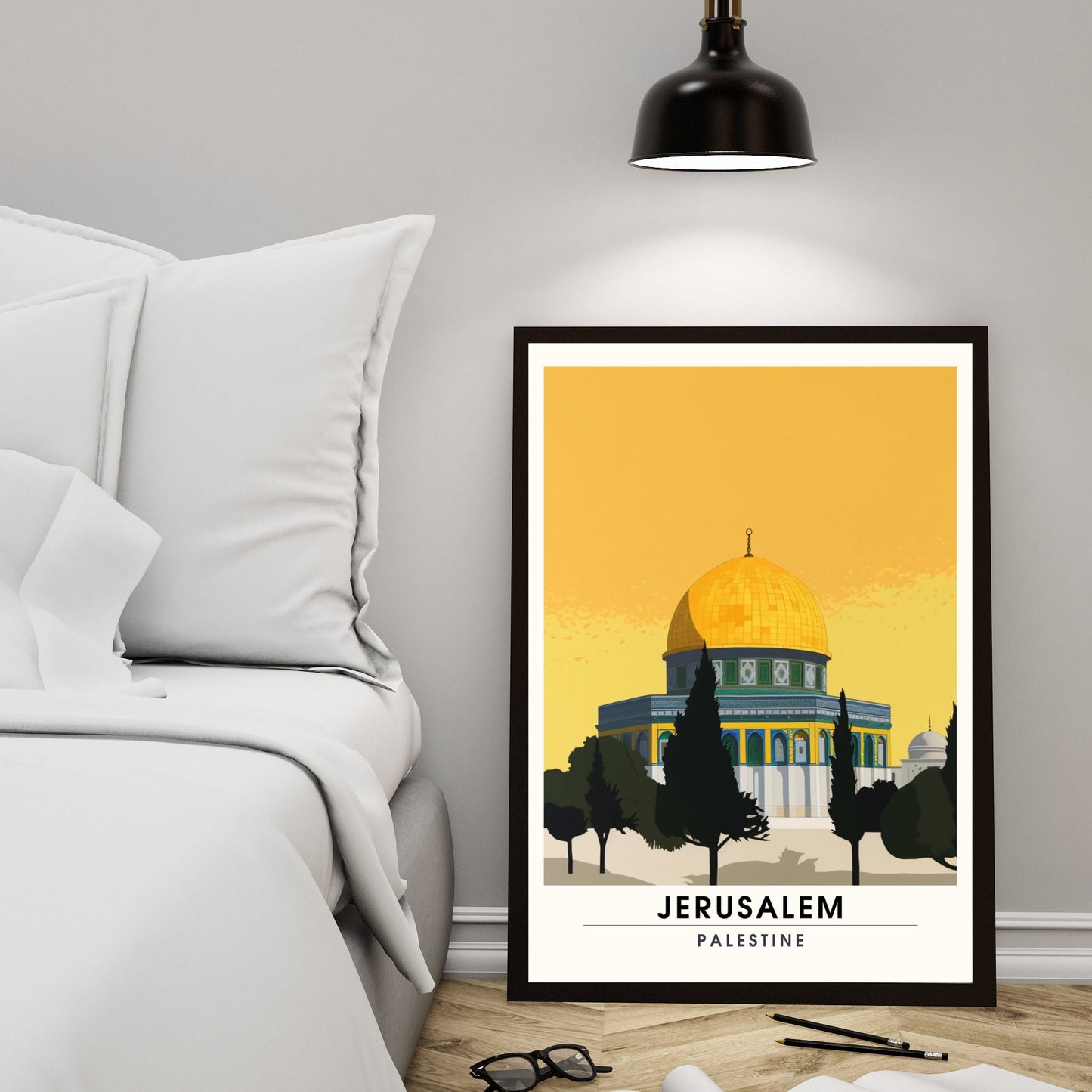 Impression Jérusalem | Impression de voyage Mosquée al-Aqsa | Affiche Mosquée al-Aqsa