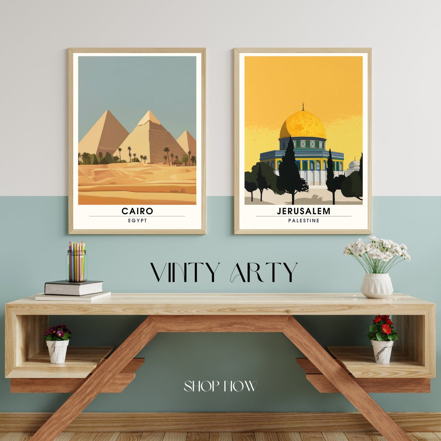 Impression Le Caire, Egypte | Impression de voyage Le Caire, Egypte | Affiche les Pyramides