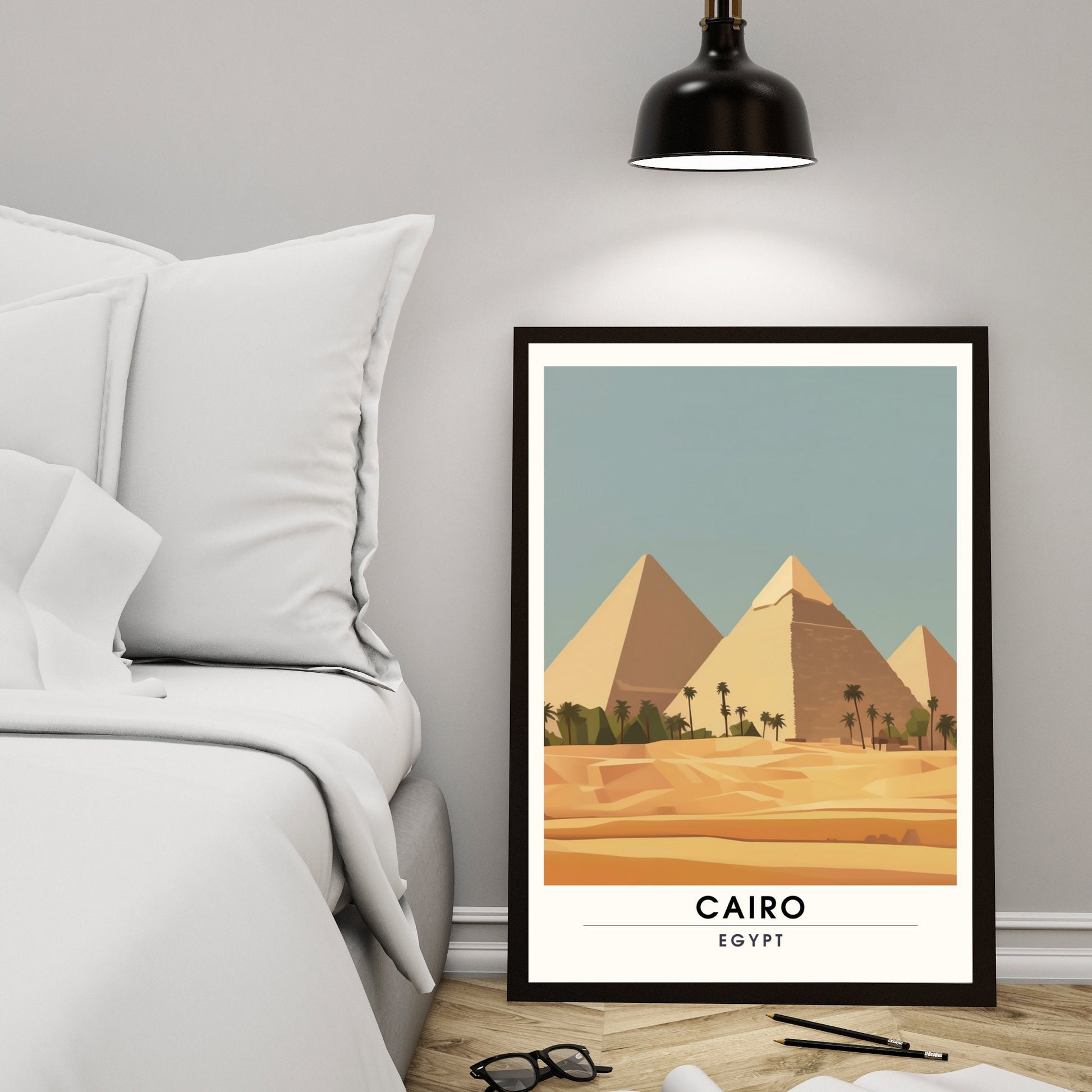 Impression Le Caire, Egypte | Impression de voyage Le Caire, Egypte | Affiche les Pyramides